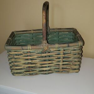 Rustic Woven Basket with Handle